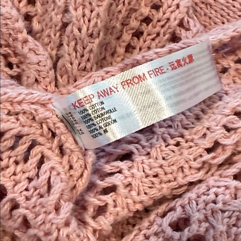 Free People Beach Sz Medium Dusty Pink Crochet Maxi Dress • NEW! - Picture 12 of 12